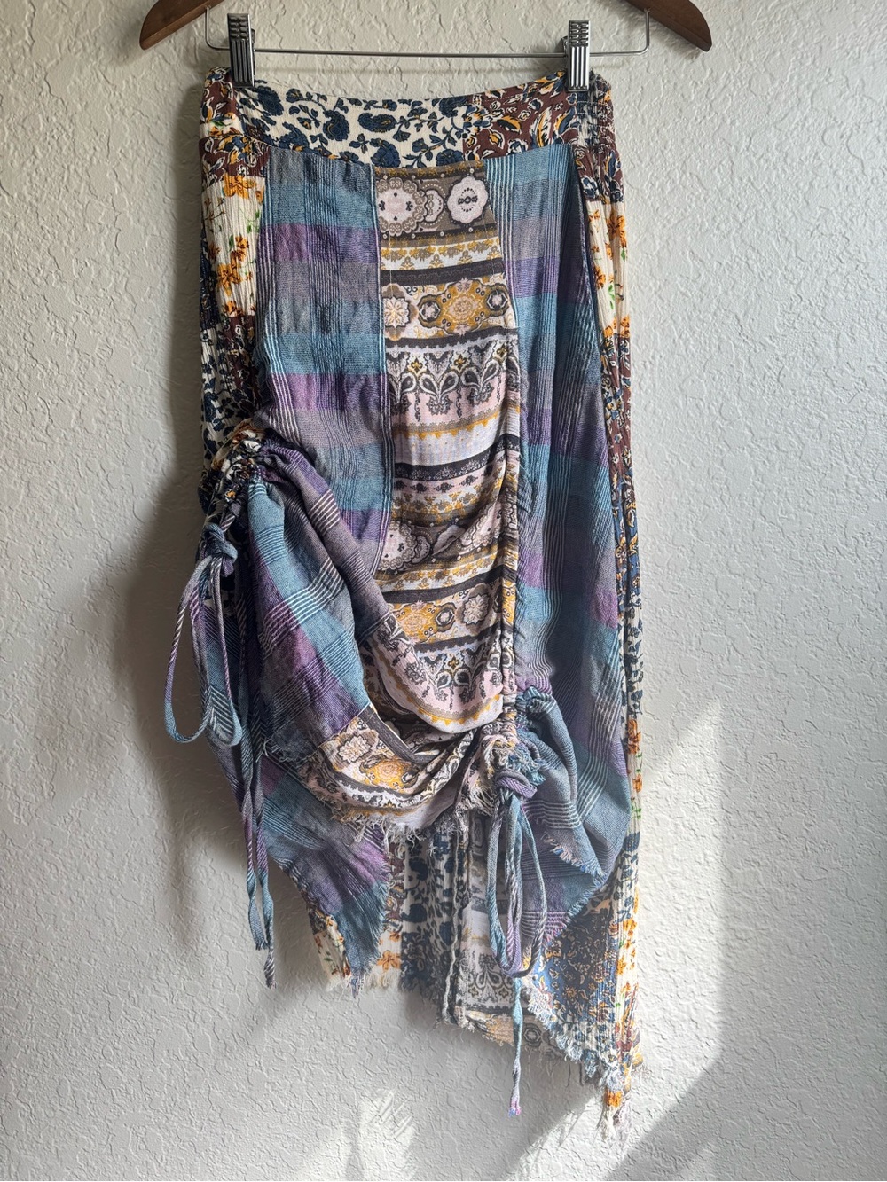 Oli & Hali Multi-Color Asymmetrical Patchwork Skirt - Picture 2 of 12